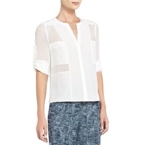 BCBG Max Azria white silk blouse